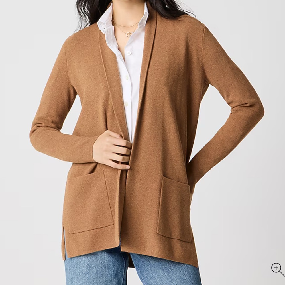 J. Crew Factory Women's Heather Camel Brown The Chelsea Sweater Blazer